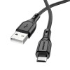 Кабель USB - микро USB Borofone BX66 Wide, 1.0м, круглый, 2.4A, силикон, цвет: чёрный