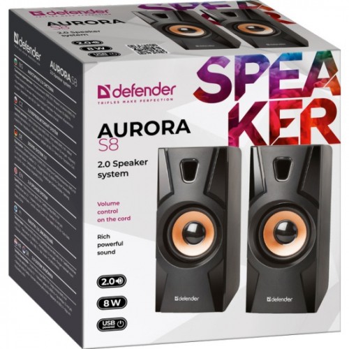 Колонка компьютерная Defender S8 Aurora 2.0 черная

