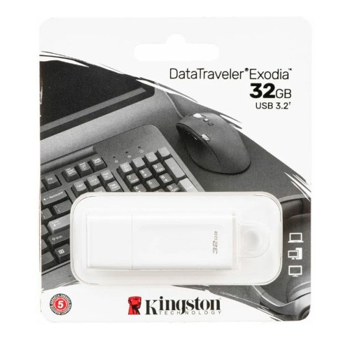 Флеш-накопитель 32Gb Kingston DataTraveler Exodia, USB 3.2 gen, пластик, белый