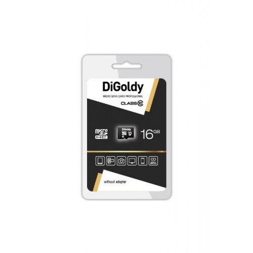 Карта памяти microSDHC 16Gb DiGoldy, Class10, без адаптера