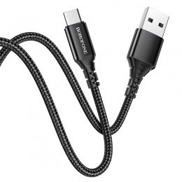 Кабель USB - микро USB Borofone BX54 Ultra bright, 1.0м, 2.4A, цвет: чёрный, не упакован