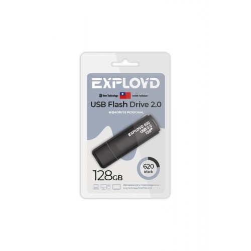 Флеш-накопитель 128Gb Exployd 620 , USB 2.0, пластик, чёрный