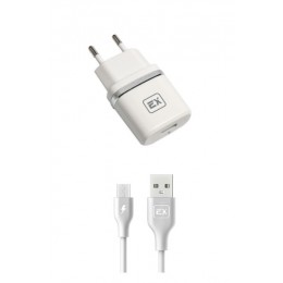 Блок питания сетевой 1 USB Exployd EX-Z-599, Classic, 1000mA, кабель микро USB, цвет: белый