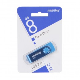 Флеш-накопитель 8Gb SmartBuy Twist, USB 2.0, пластик, синий