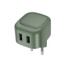 Блок питания сетевой 2 USB Borofone BAS21A, 5V, 2.1A, цвет: зеленый