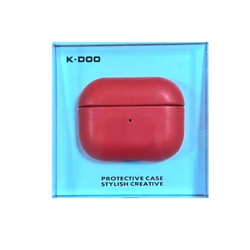 Чехол силиконовый K-Doo для APPLE Airpods 3, под кожу, цвет: красный