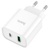 Блок питания сетевой 1 USB, Type-C HOCO C80A Plus, Rapido, 3000mA, 20Вт, QC3.0, PD3.0, цвет: белый