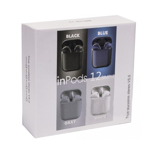Наушники внутриканальные inPods-12, Bluetooth, серый цвет
