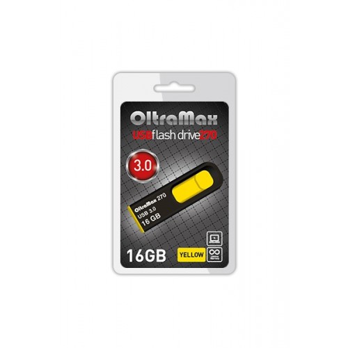 Флеш-накопитель 16Gb OltraMax 270, USB 3.0, пластик, жёлтый