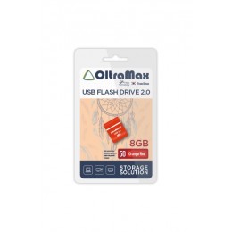 Флеш-накопитель 8Gb OltraMax Drive 50 Mini, USB 2.0, пластик, оранжевый, с красной вставкой