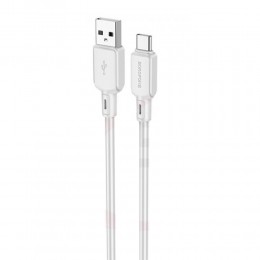 Кабель USB - Type-C Borofone BX94 Crystal Color, 1.0м, 2.4A, цвет: светло-серый

