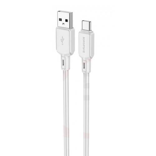 Кабель USB Type-C Borofone BX94 Crystal Color, 1.0м, 2.4A, светло-серый
