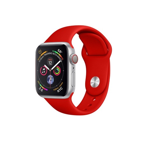 Ремешок для умных часов APPLE Watch 42/44/45/49mm без бренда, силикон, цвет: красный