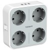Сетевой фильтр TESSAN TS-302-DE, 4 розетки, 3 USB, серый
