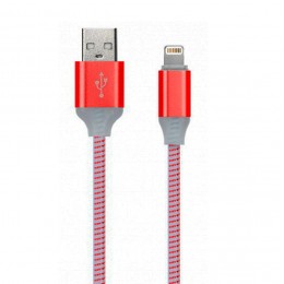 Кабель USB - 8 pin без бренда, 1.0м, 2.1A, цвет: красный, в техпаке
