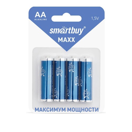 Батарейка AA SmartBuy LR06-4BL MAXX, (4/48/480), (арт.SBBM-2A04B)