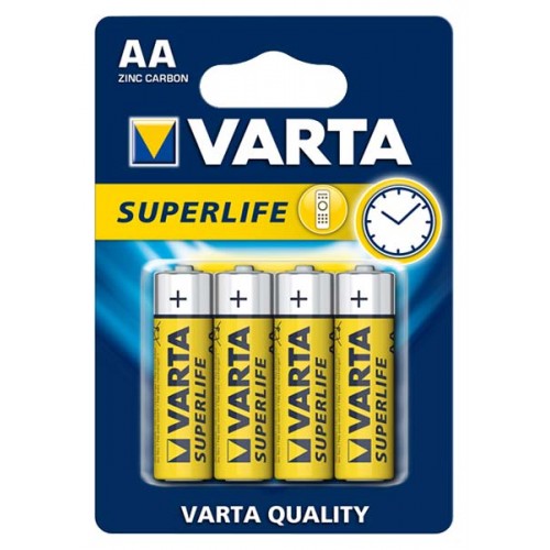 Батарейка AA Varta R06-4BL SuperLife, 1.5В, (4/48/240)