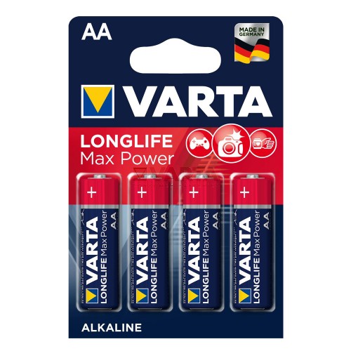 Батарейка AA Varta LR06-4BL MAX Tech, 1.5В, (4/80/400)