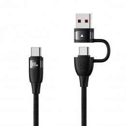 Кабель USB, Type-C - Type-C Usams US-SJ654 U85, 1.2м, PD 100Вт, цвет: фиолетовый