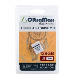 Флеш-накопитель 128Gb OltraMax 50, USB 2.0, пластик, белый