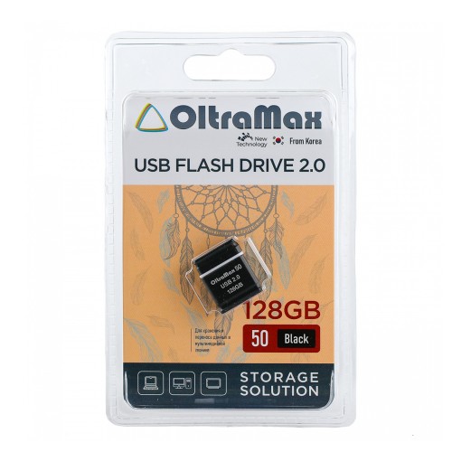 Флеш-накопитель 128Gb OltraMax 50, USB 2.0, пластик, чёрный