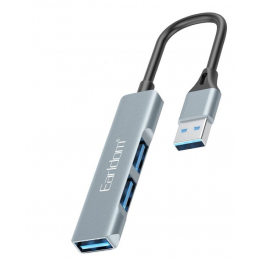 USB-концентратор Earldom ET-HUB09, 3 гнезда, 3хUSB3.0, цвет: серебряный