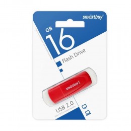 Флеш-накопитель 16Gb SmartBuy Scout, USB 2.0, пластик, красный