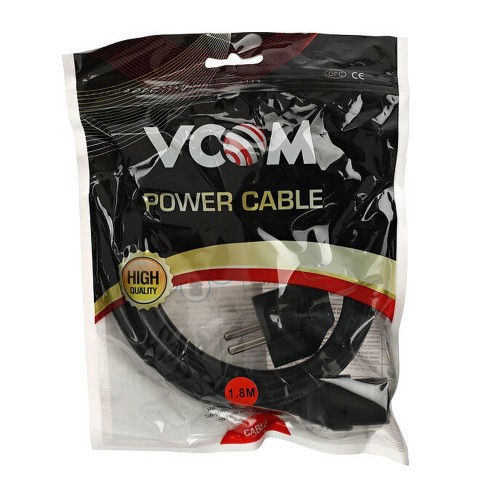 Кабель CEE 7/7 VCOM CE021-CU1.0, 1.8м, 10A, 220В, чёрный
