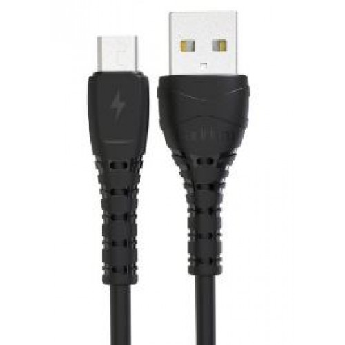 Кабель USB - микро USB Earldom EC-132M, 0.2м, круглый, 2.4A, силикон, цвет: чёрный