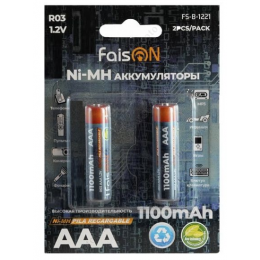 Аккумулятор AAA FaisON, R03-2BL, FS-B-1221, 1100mAh, (2/20/200)