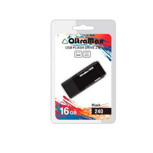 Флеш-накопитель 16Gb OltraMax 240, USB 2.0, пластик, чёрный