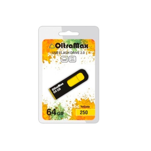 Флеш-накопитель 4Gb OltraMax 250, USB 2.0, пластик, жёлтый