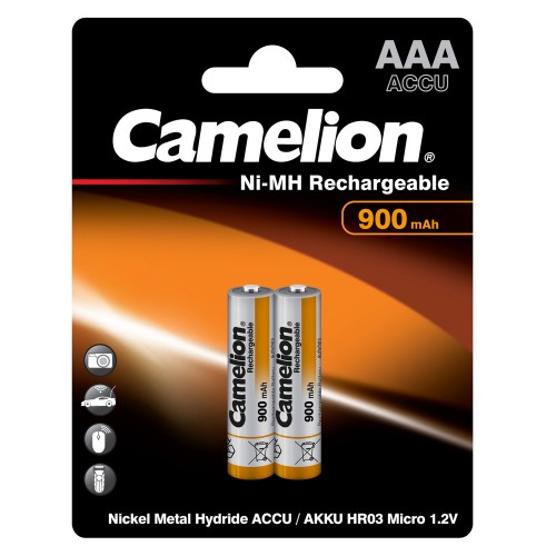 Аккумулятор AAA Camelion, R03-2BL, 900mAh, (2/24/480), 2шт