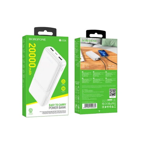 Аккумулятор внешний Borofone BJ33A, Creed, 20000mAh, цвет: белый