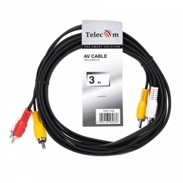 Кабель 3xRCA(m) - 3xRCA(m) TELECOM TAV7150, 3.0м, цвет: чёрный