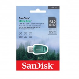 Флеш-накопитель 512Gb SanDisk Ultra Eco, USB 3.2, 100MB/s R, зелёный