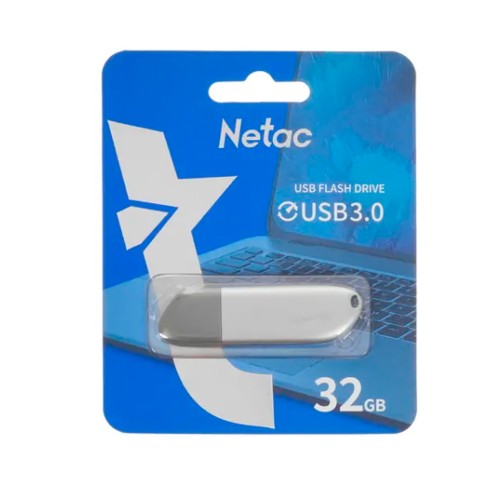 Флеш-накопитель 32Gb Netac U352, USB 3.0, пластик, серебряный