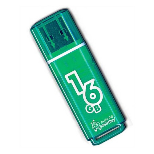 Флеш-накопитель 16Gb SmartBuy Glossy series, USB 2.0, пластик, зелёный