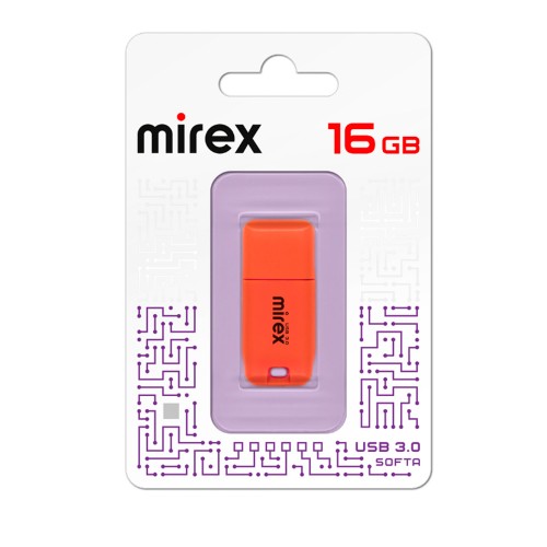 Флеш-накопитель 16Gb Mirex SOFTA, USB 3.0, пластик, оранжевый