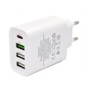 Блок питания сетевой 3 USB, Type-C Borofone BA79A, Clever, кабель  8 pin, цвет: белый