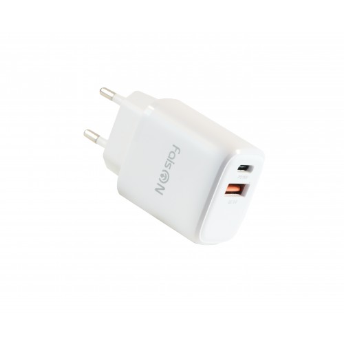 Блок питания сетевой 1 USB, Type-C FaisON A-80, Skit, 2000mA, 18Вт, QC3.0, PD3.0, цвет: белый