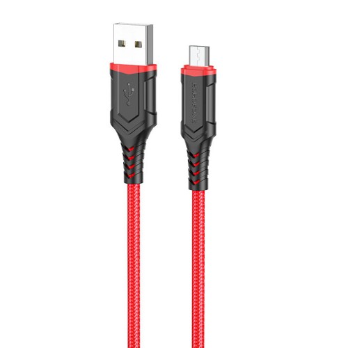 Кабель USB - микро USB Borofone BX67, 1.0м, 2.4A, цвет: красный