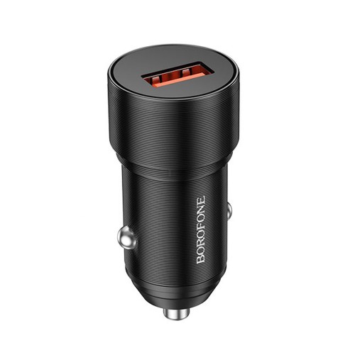 Блок питания автомобильный 1 USB Borofone BZ19A, Wisdom, 18Вт, QC3.0, цвет: чёрный