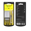 Блок питания сетевой 1 USB Borofone BA21A, Long, 3000mA, 18Вт, QC3.0, QC2.0, кабель Type-C, цвет: белый