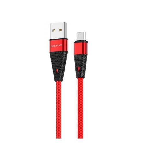 Кабель USB - микро USB Borofone BU10 Pineapple, 1.2м, 2.4A, цвет: красный