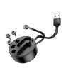 Кабель USB 8 pin, Type-C, микро USB Borofone BU26, 2.0A, чёрный
