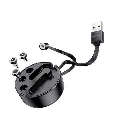 Кабель USB 8 pin, Type-C, микро USB Borofone BU26, 2.0A, чёрный
