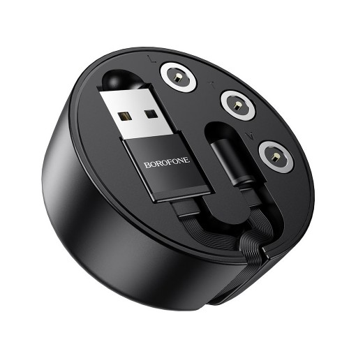 Кабель USB 8 pin, Type-C, микро USB Borofone BU26, 2.0A, чёрный
