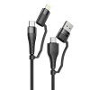 Кабель USB, Type-C - 8 pin, Type-C Borofone BU28 Multi energy, 1.2м, 3,0А, 20Вт, цвет: чёрный