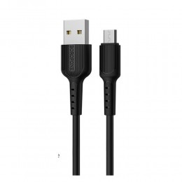 Кабель USB - микро USB Borofone BX16 Easy, 1.0м, 2.4A, цвет: чёрный
